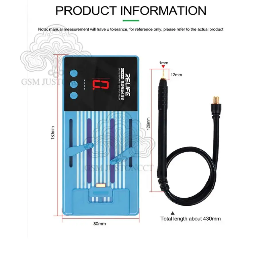 RELIFE RL-936WE Battery Spot Welder Kit, Portable Digital Display Nickel Plated, 18650 Battery Pack, Spot Welding Machine, Weld
