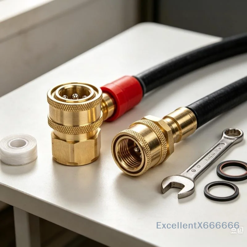Copper Fitting for High Pressure Water Jet Machine 22mm*15mm Heavy Duty Connector Suitable for Outdoor Farm Cleaning Car Washin