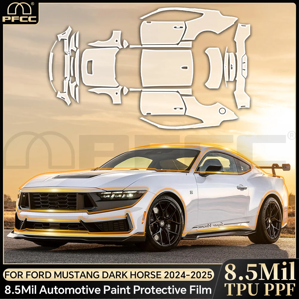 

TPU For Ford Mustang Dark Horse 2024 2025 Paint Protection Film Anti-Scratch Car Body Clear Bra Pre-cut PPF Resistant Invisible