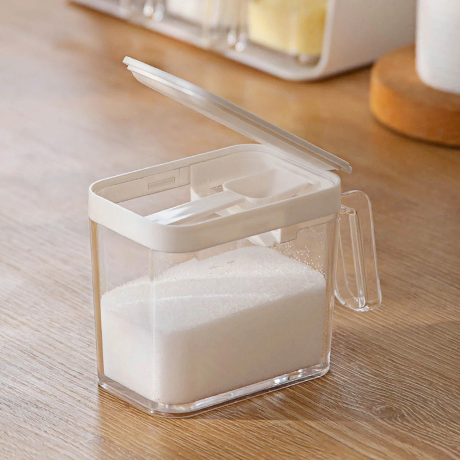 

Seasoning Storage Box Kitchen Lid Cover Multi Spice Sugar Salt Pepper Container Household Cooking Organizer