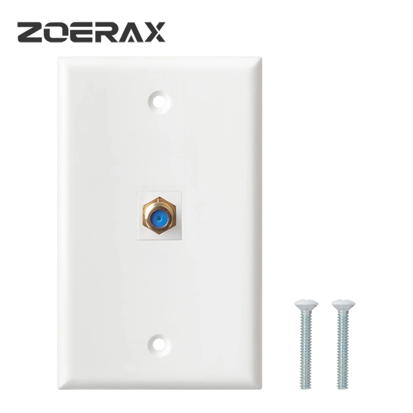 

ZoeRax Coax Wall Plate 1/10-Pack, 1/2/3-Port TV Cable Wall Plate 3GHz F-Type Keystone Wall Jack for Coaxial Cable, Single Gang