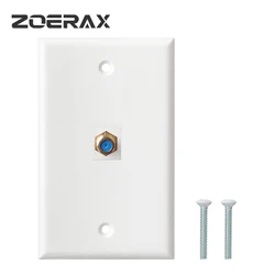 ZoeRax Coax Wall Plate 1/10-Pack, 1/2/3-Port TV Cable Wall Plate 3GHz F-Type Keystone Wall Jack for Coaxial Cable, Single Gang