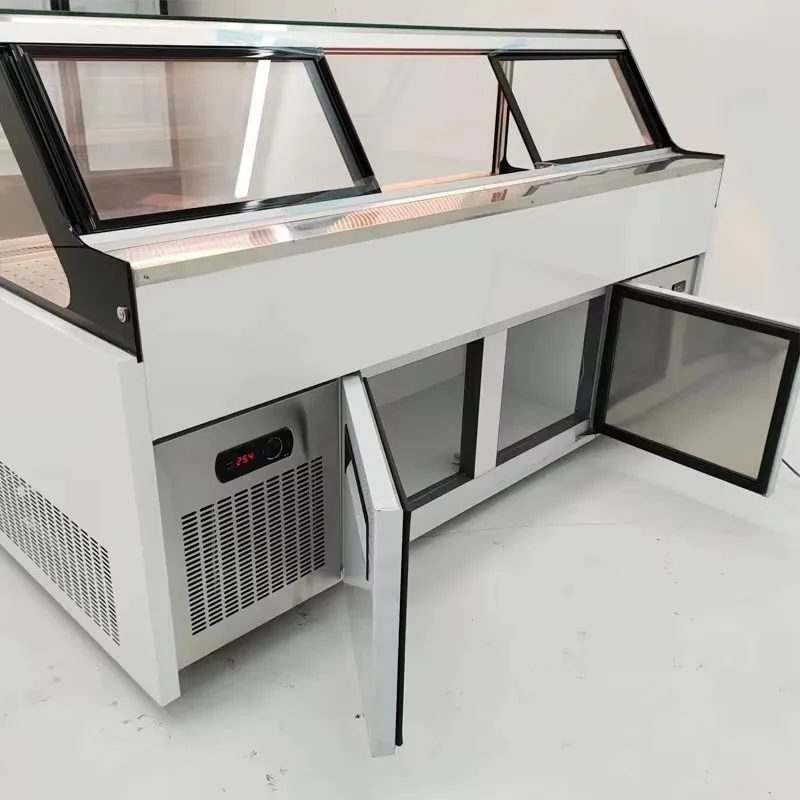 Good Quality Supermarket Commercial Showcase Display Meat Deli Fridge Display Freezer Cooler