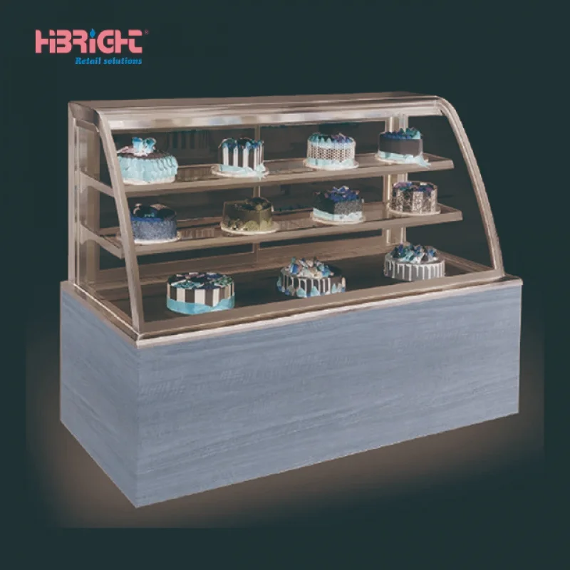 custom.Energy Efficiency Flat Glass Front Easy-to-clean Surfaces Commercial Bakery Cakes Display Chiller Cabinet With LED Lighti