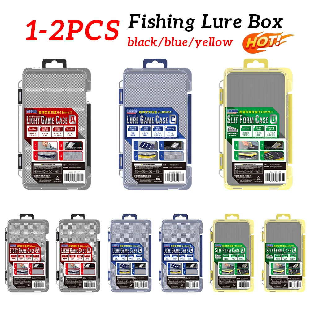 2-1pc Universal Adjustable Fishing Lure Box Waterproof Fishing Tackle Boxes Compartments Shockproof Partition Fishing Gear Tools