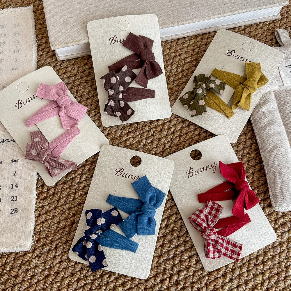 

Тканевый бант в горошек, BB-зажим, детская заколка для волос, корейская милая челка, боковая заколка, заколка для волос для девочек, головной убор, аксессуары для волос