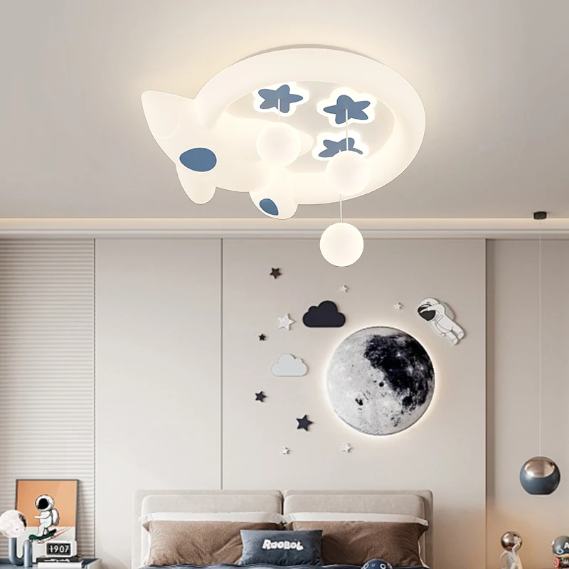 Cream Style Led Ceiling Light Children's Room Creative Cartoon Fish Bedroom Ceiling Lamp Simple Modern Home Indoor Lighting Lamp