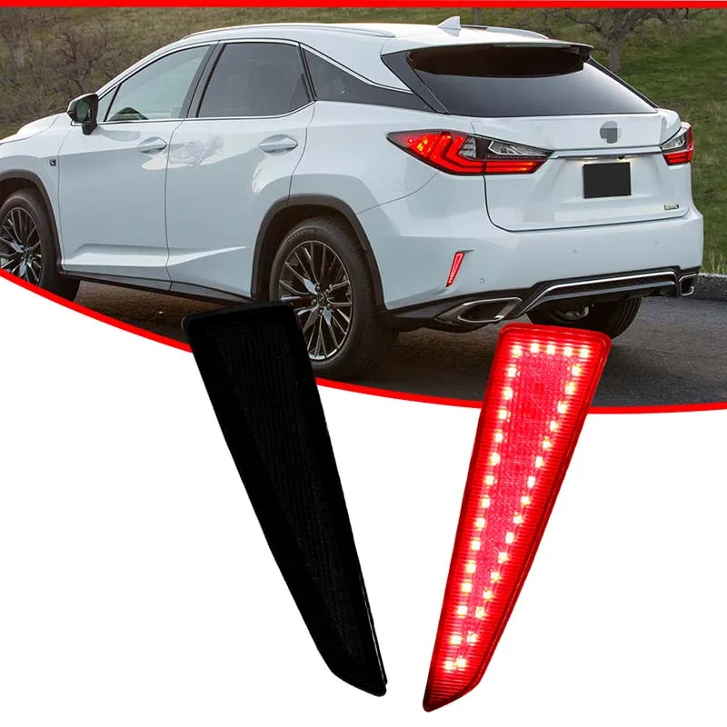 Gtinthebox Red LED Rear Bumper Reflector Lights For Lexus 2016-2020 RX350, 2018-2020 RX350L, 2016-2020 RX450h, 2018-2019 RX450hL