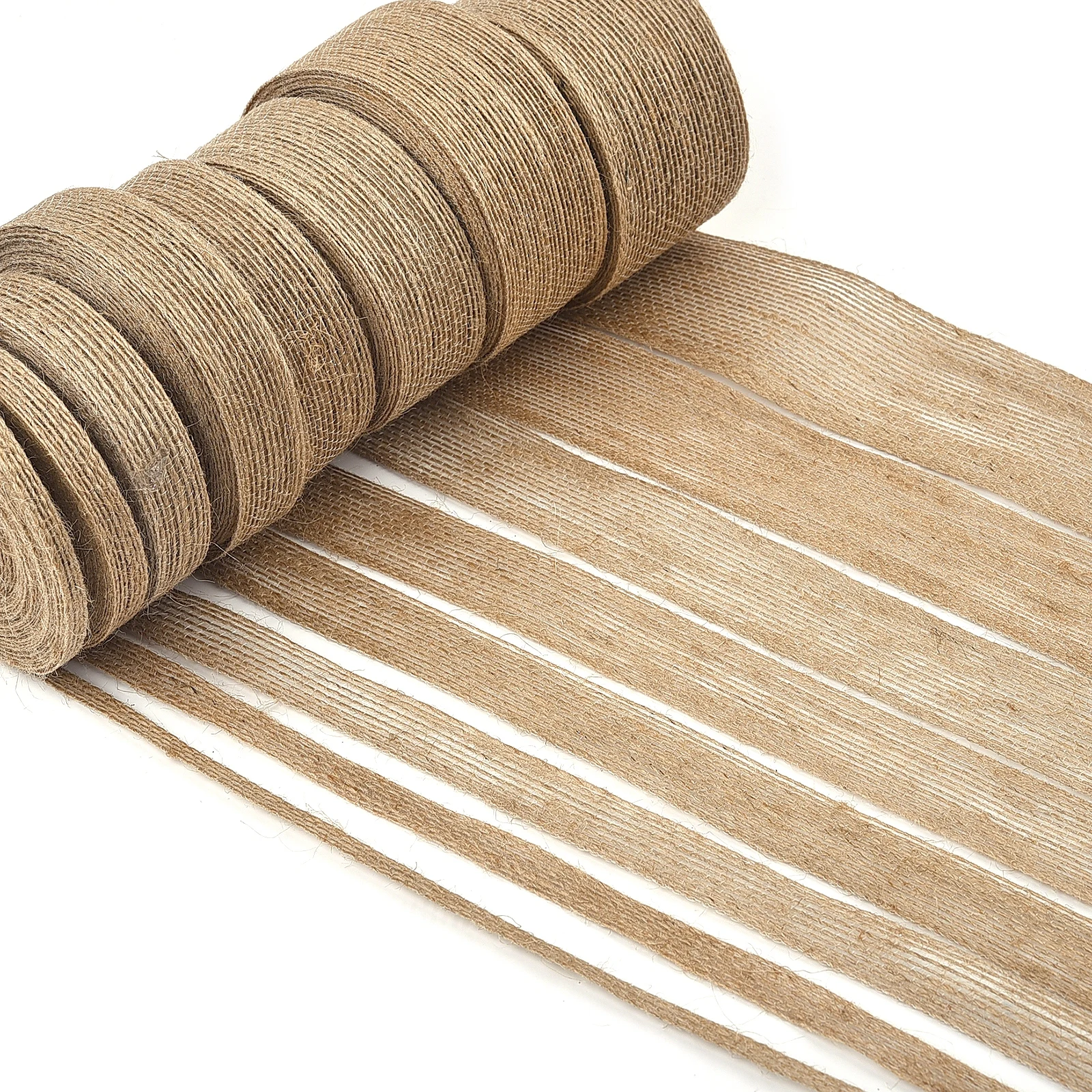 0.6-5cm Natural Burlap Fabric Jute Craft Ribbon Lace for Gift Wrapping Christmas Rustic Vintage Wedding Decor 10Meter