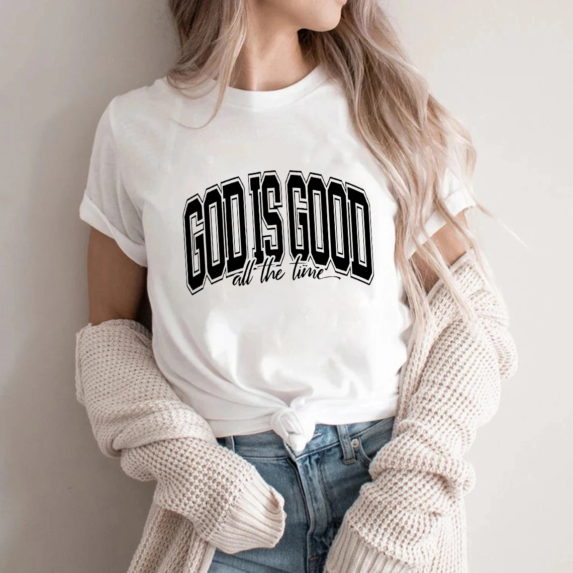 God Is Good All The Time Print Graphic Streetwear Fashion T-Shirts Harajuku Clothes Short Sleeve Summer Tee Casual Female Tops