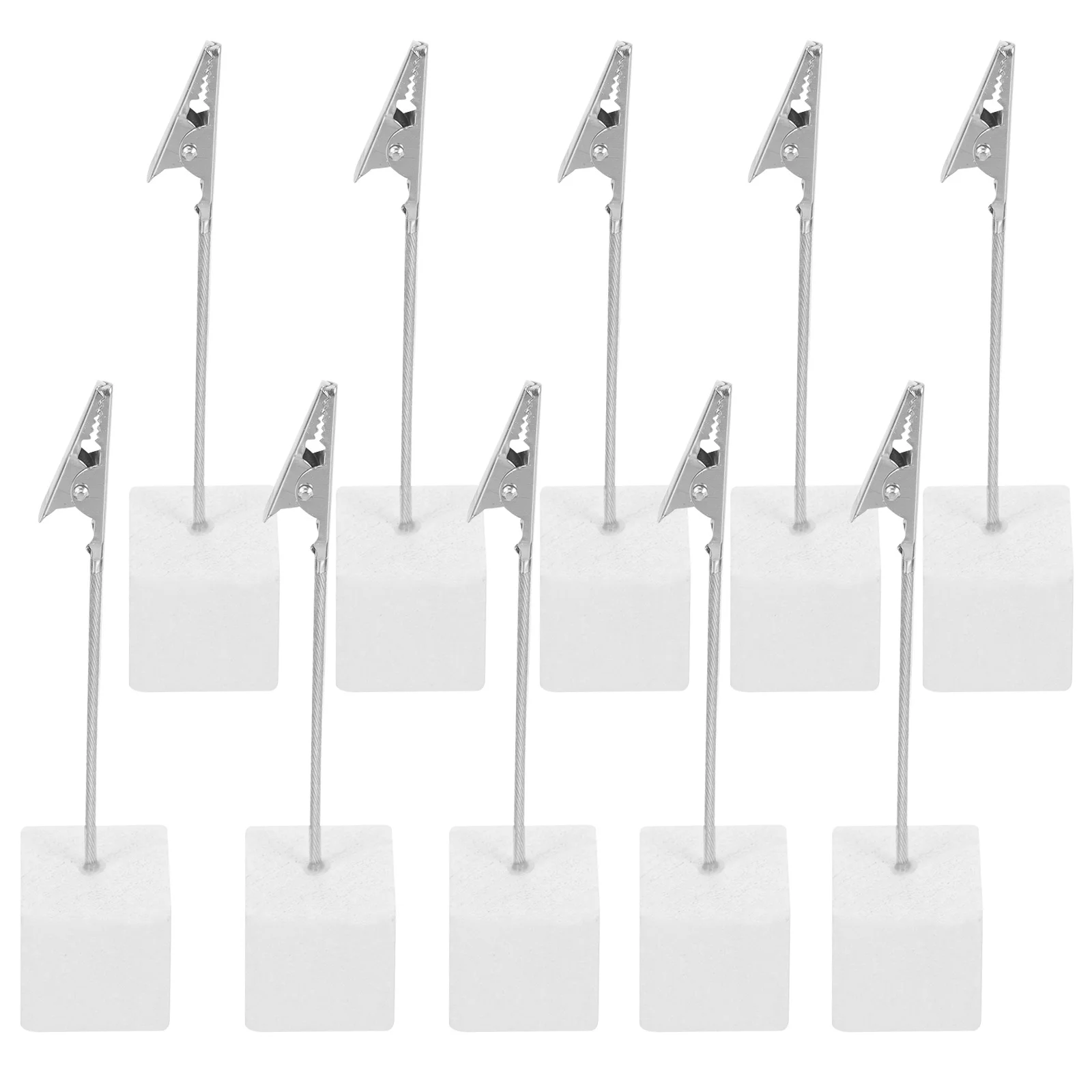 

10Pcs Silver Wooden Note Base Memo Holder 117Cm Height 24x24cm Home Office Desk Organizer Memo Holder