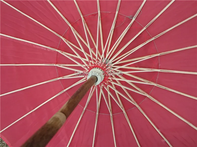 Chinesischer Farbiger Stoff-Regenschirm Weiß-Rosa Sonnenschirme Traditioneller Chinesischer Tanz-Farbschirm Japanische Seiden-Requisiten – Detail 40