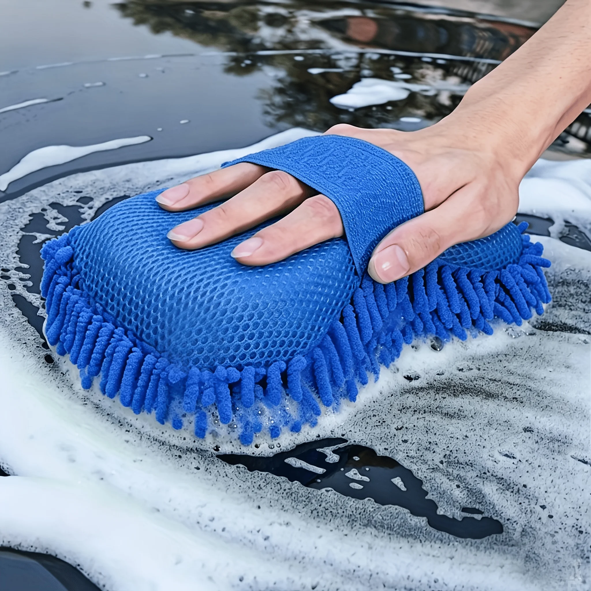 Microfiber Car Washer Sponge Cleaning Car Care Detailing Brushes Washing Towel Auto Gloves Styling Accessories