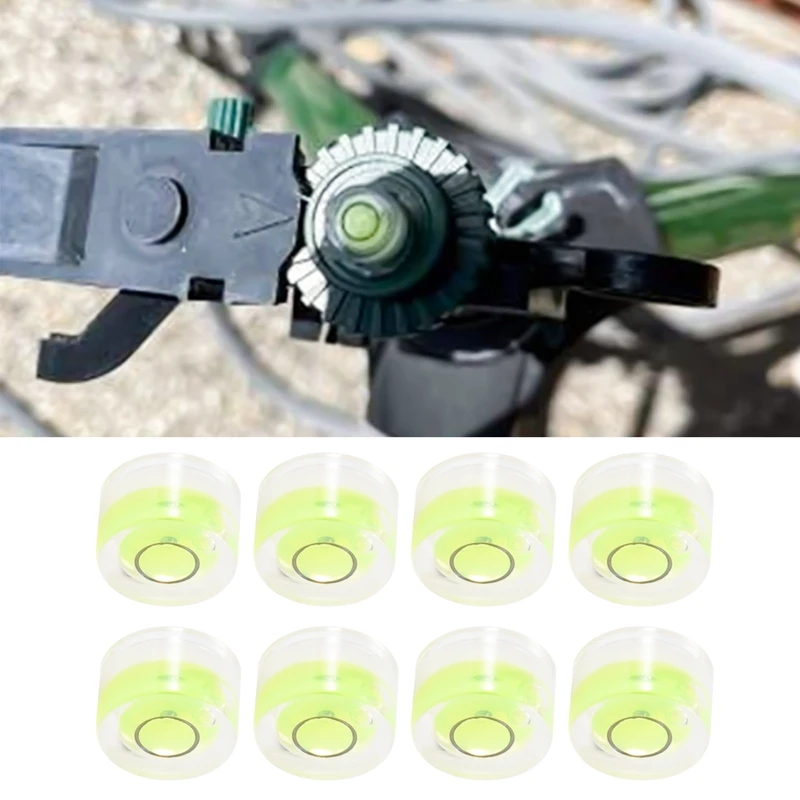 8Pcs Mini Circular Bubble Spirit Level Bullseye Levels Inclinometers For Leveling Telescope, Tripod,10X6mm, Non-Adhesive