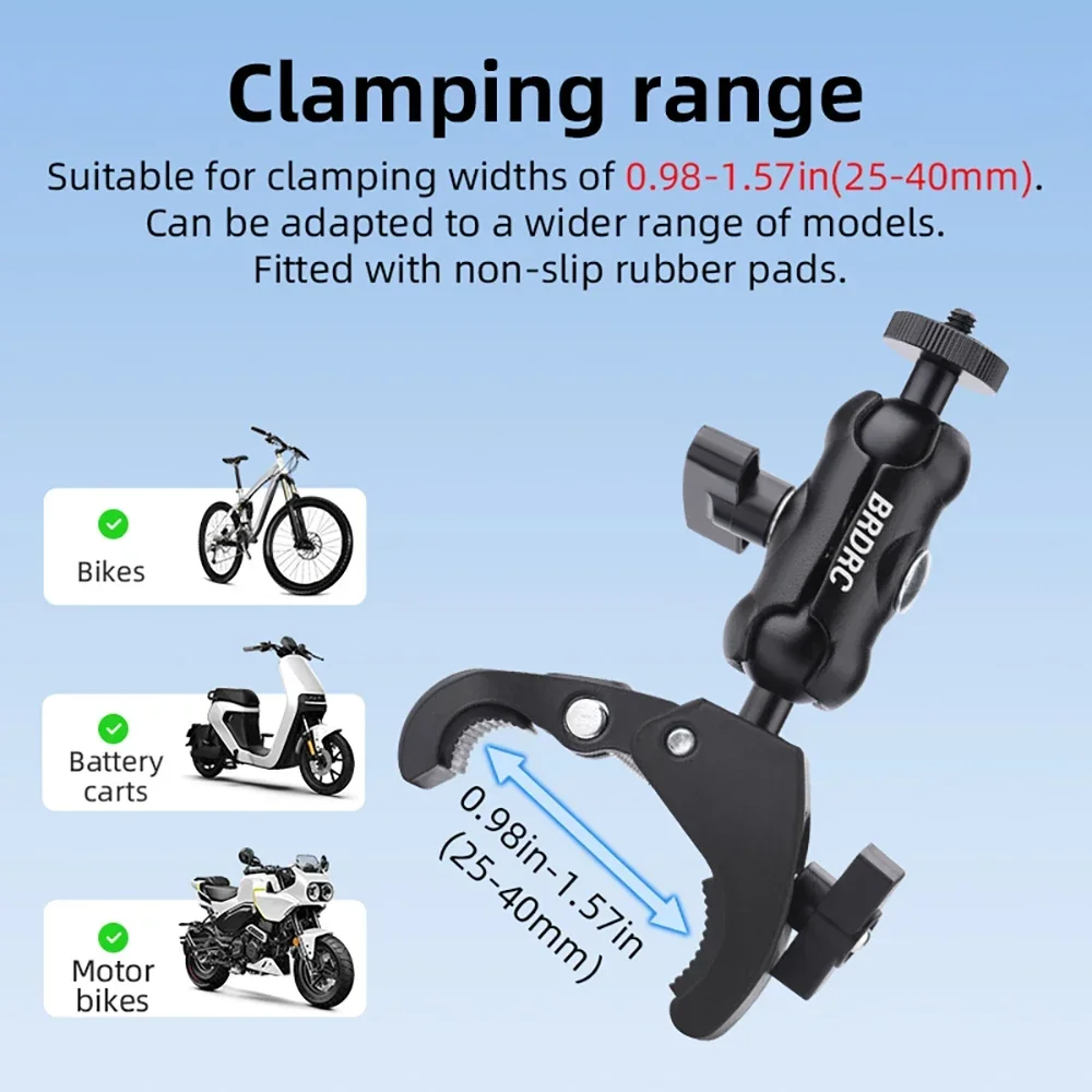 BRDRC Bike Motorcycle Handlebar Mount Riding Bracket For DJI OSMO POCKET 3/Gopro/Action Camera Phone Ride Photographic Accessory