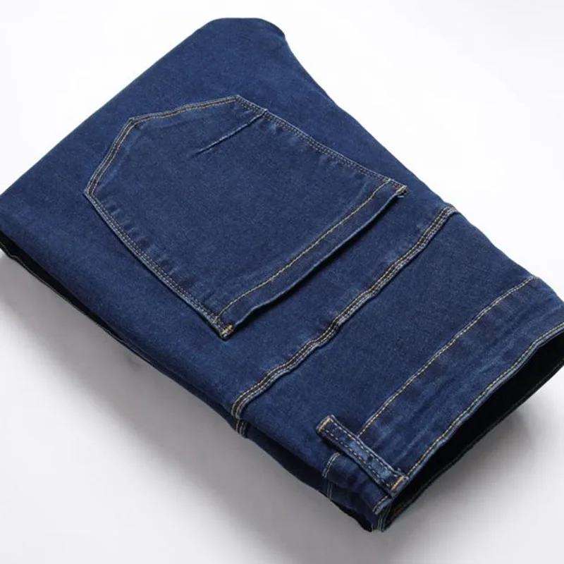 Pantalones vaqueros con rayas laterales para Hombre, Pantalón recto de algodón, elástico, estilo clásico, nueva moda
