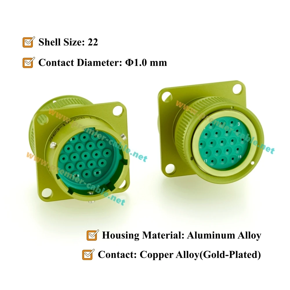 ZH23 Series 19 Pin Male Bayonet Connector, Shell Size 22, ZH23-19/22B-1-B, СНЦ23-19/22B-1-B, SNTs23-19/22V-1-V