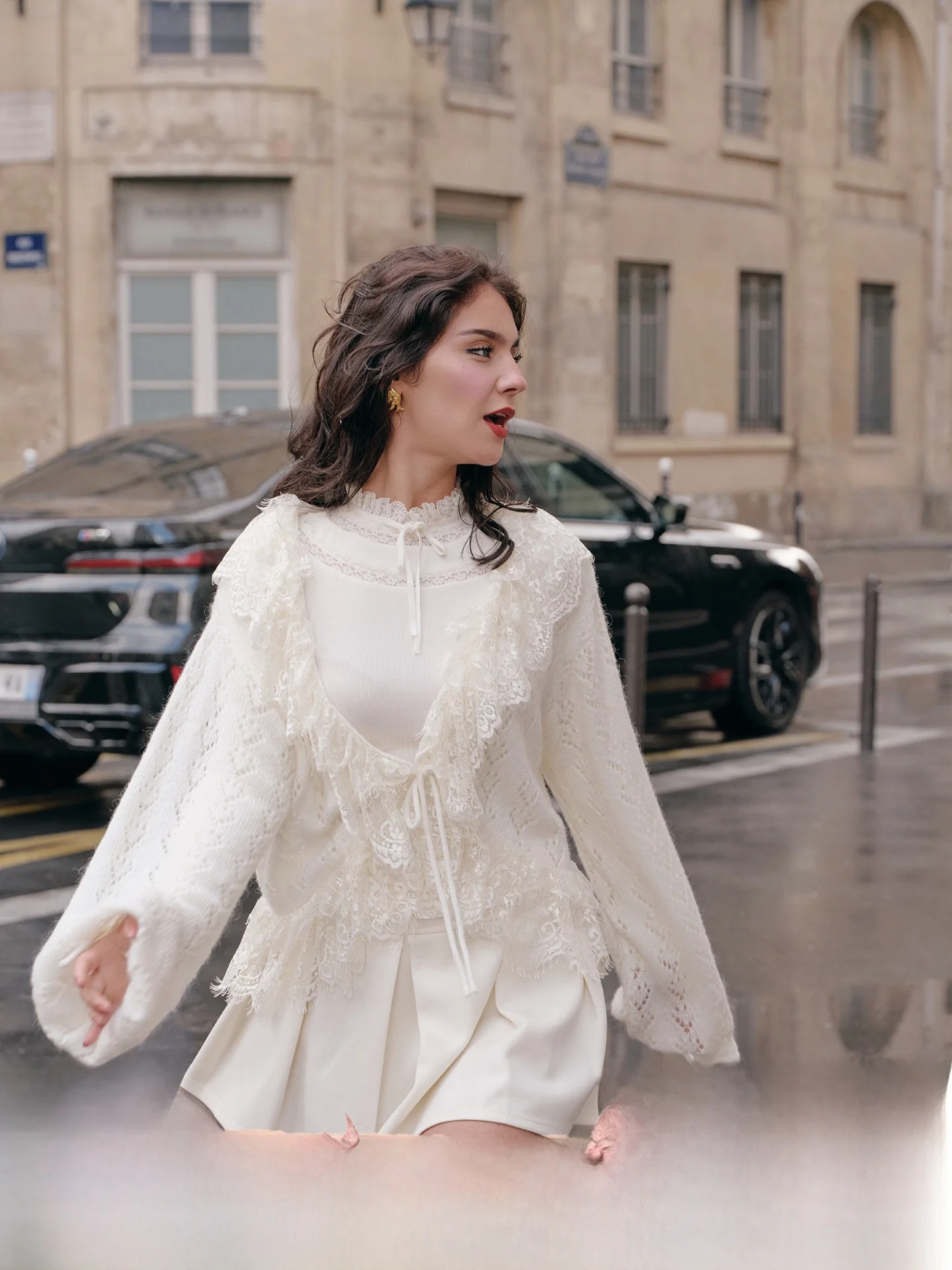 

Вязаный кардиган LaceMade Moonlight в стиле Lazy Sle, белый, женская верхняя одежда, осенняя мода, универсальный, мягкий, во французском стиле