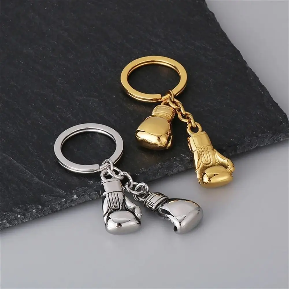 3D Boxing Gloves Keychain Mini Bag Backpack Decor Fitness Boxing Key Ring Metal Car Keys Trinket Sport Pendant Boxing Lovers