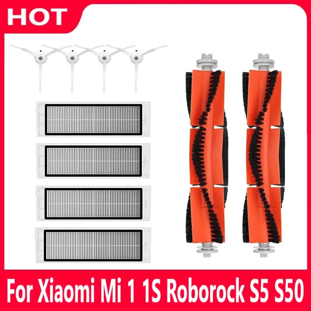 Hepa filtro principal escova lateral peças de reposição para xiaomi mi 1s 1st roborock s5 s50 max mijia robô aspirador acessórios