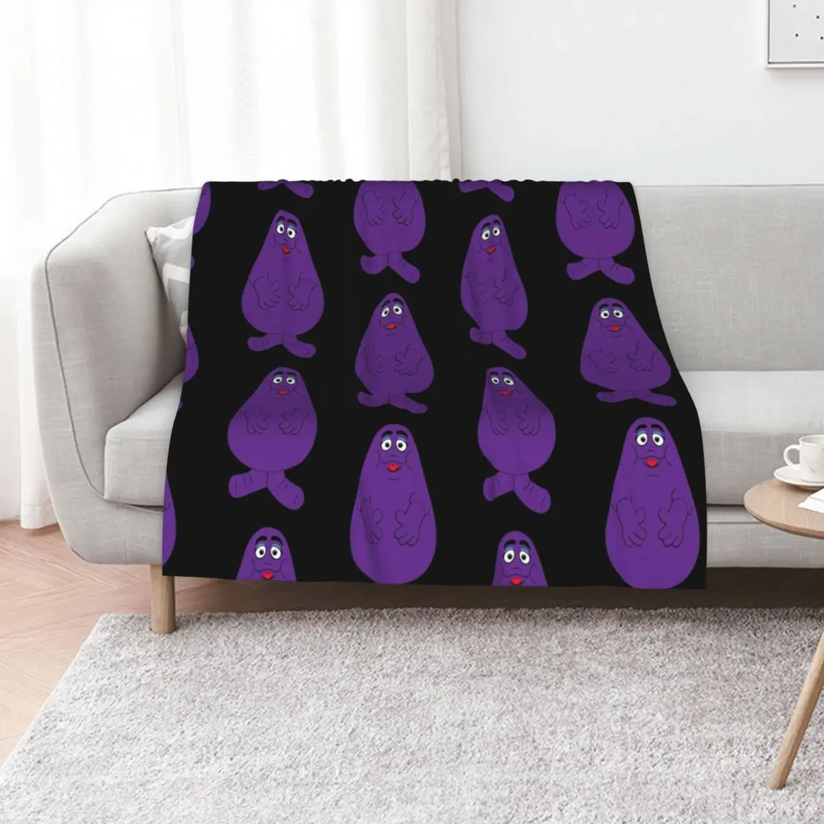 Grimace Throw Blanket Cute Stuffeds wednesday Sofa Multi-Purpose Comforter Blankets