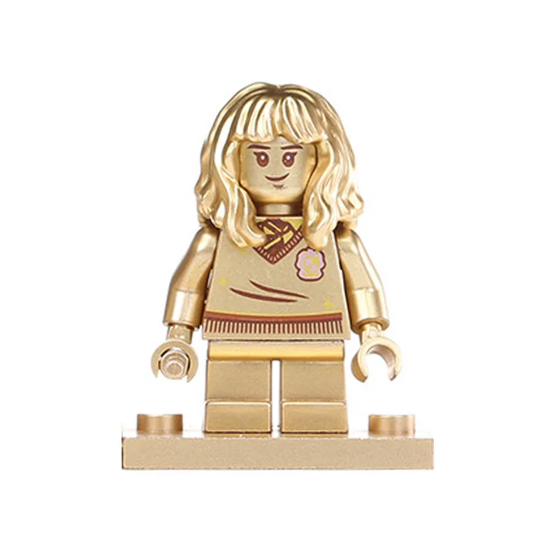 Figurina dorata assemblaggio digitale giocattolo cingolato giocattoli educativi per bambini blocchi di costruzione bambole umidificate personaggi dei cartoni animati.