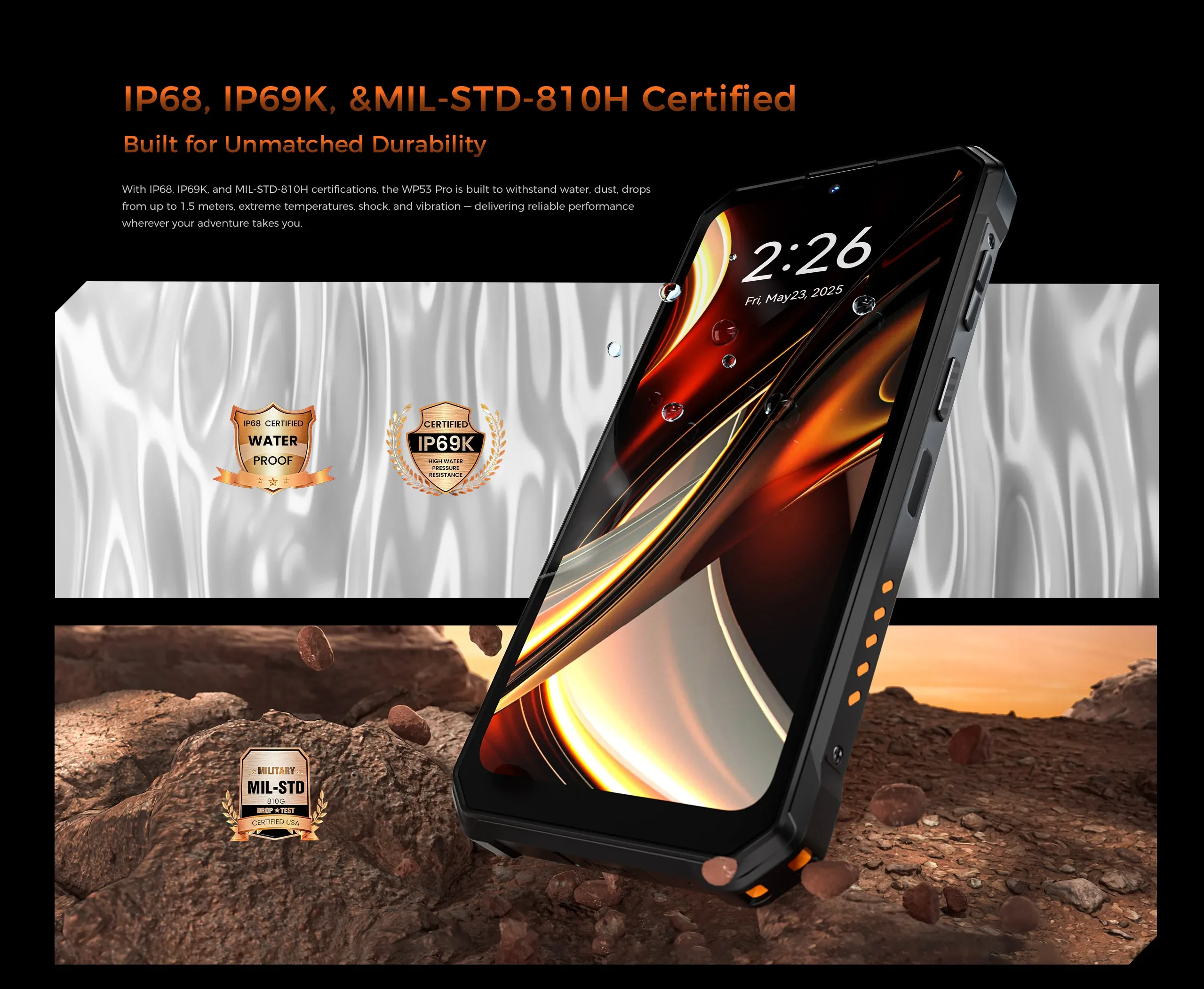 OUKITEL WP53 PRO 4G Rugged Smartphone Up to 24GB +256GB 6.52 Inch Android1511000mAh 50MP 18W Cell Phones NFC