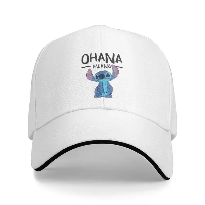 Classic Disney Stitch Ohana Means Anime Baseball Cap for Men Women Custom Adjustable Adult Dad Hat Outdoor