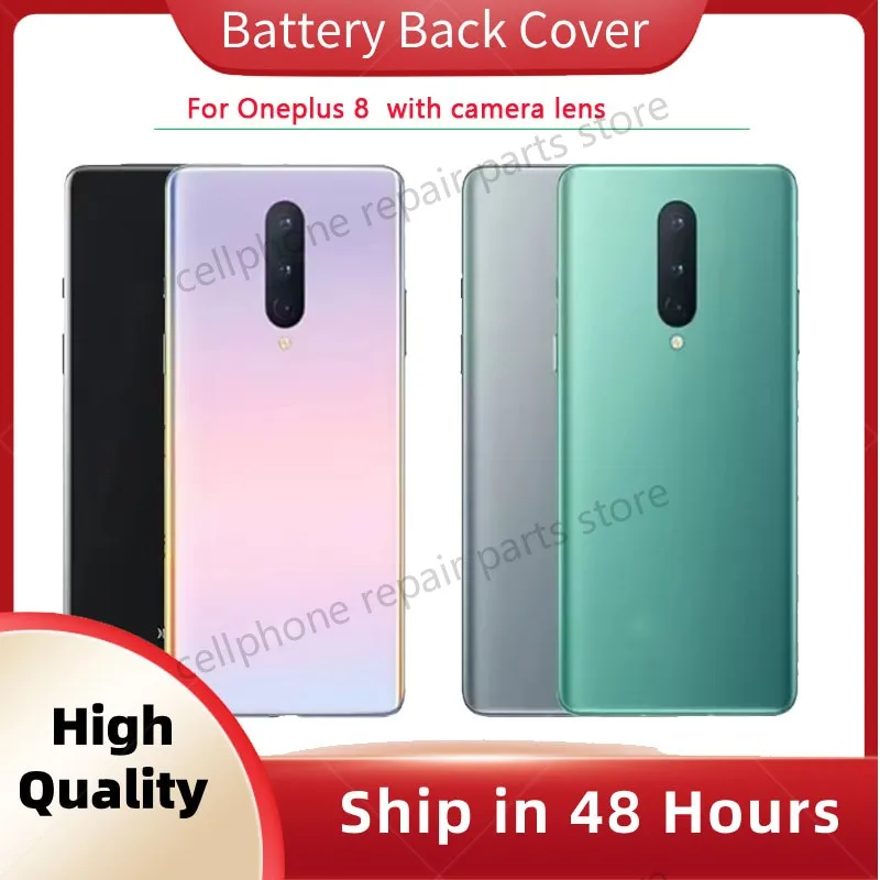 

Стекло для Oneplus 8, задняя крышка аккумулятора, стеклянная дверь Oneplus 8, корпус задней двери, матовый, блестящий, ремонт, замена задней крышки + логотип