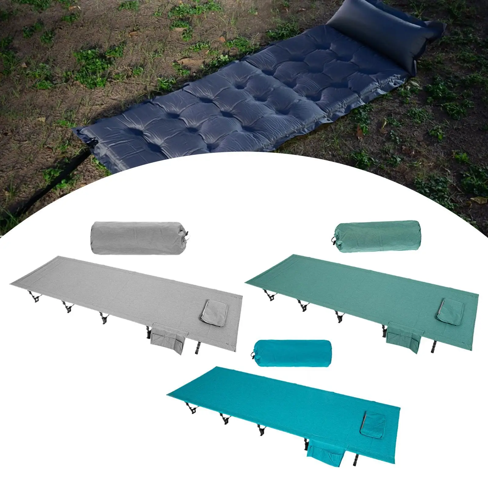 Cama de acampamento dobrável Berço de acampamento dobrável para montanhismo de quebra de meio-dia RV