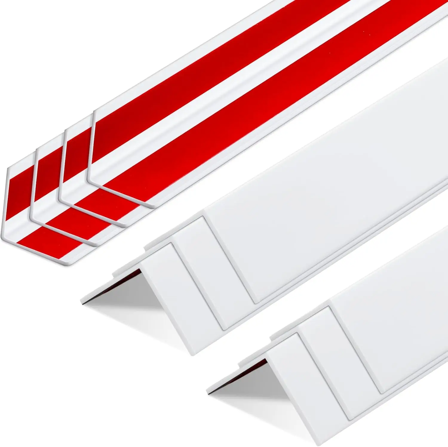 

10 Pcs Self-Adhesive Wall Corner Protectors, 3/4 x 48 Inches Plastic Vinyl Trim for Furniture and Doors, Easy Install, White