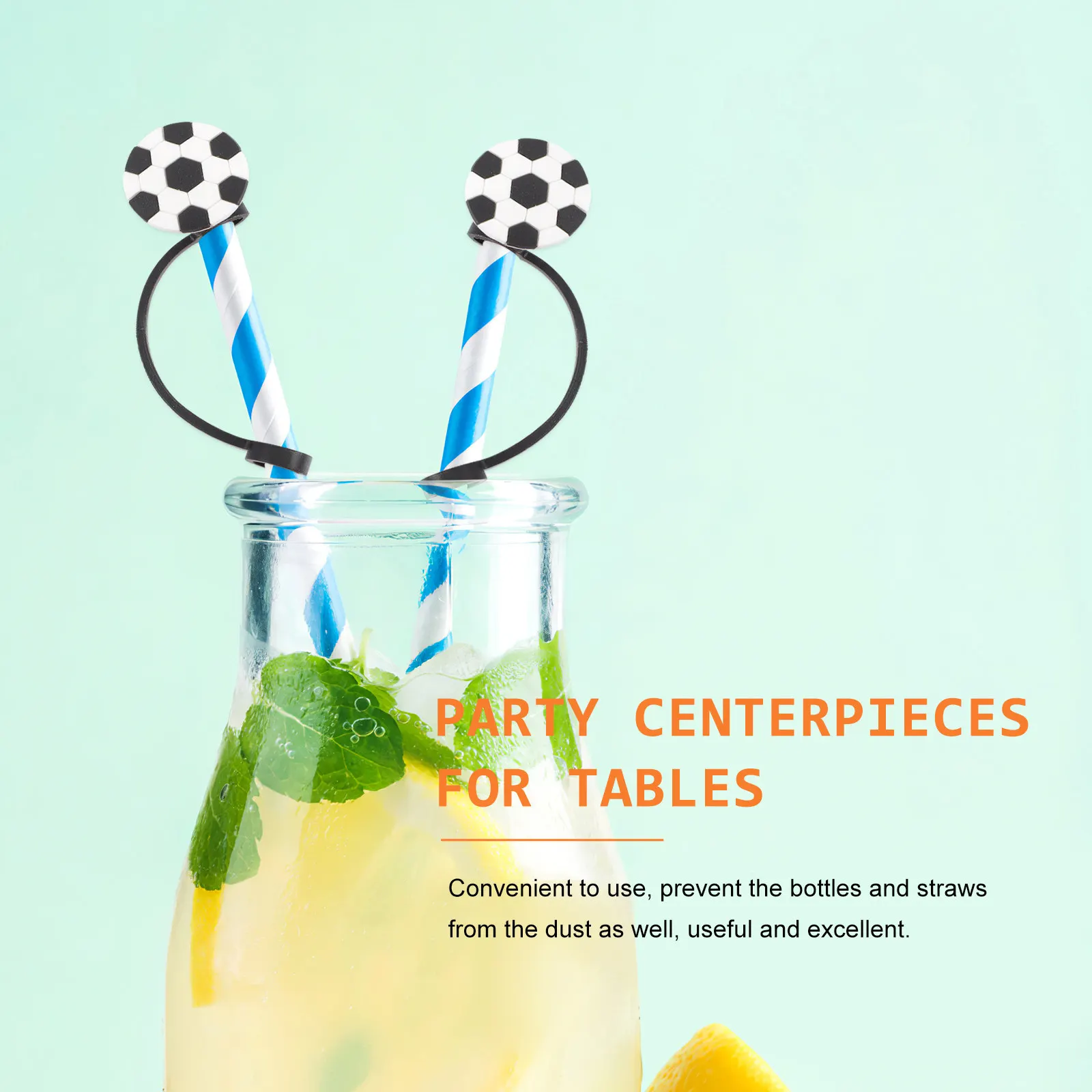 10Pcs Silicone Straw Cover Plugs Reusable Straw Tips Caps Dust Proof Leak Proof Easy Storage Party Centerpieces for Tables