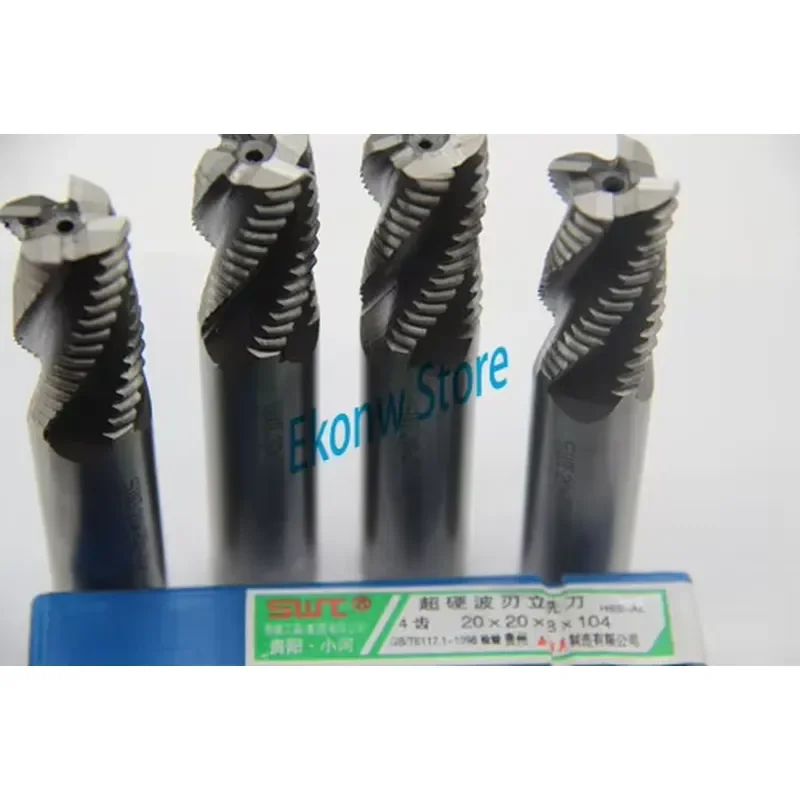 1PCS 4flute HSS-Al Dia 6/8/10/12/14/16/18/20/22/25/28/30/32mm end wave edge milling cutter Roughing cutter CNC high speed