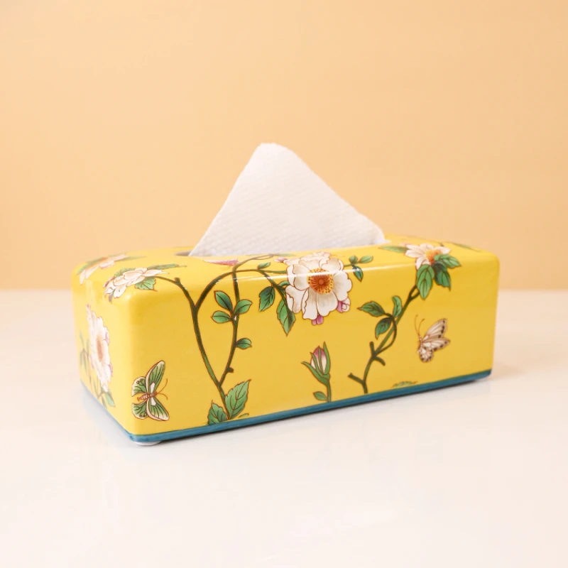 Creamy style marshmallow ceramic tissue box living room dining napkin drawer carton table ornaments ornaments