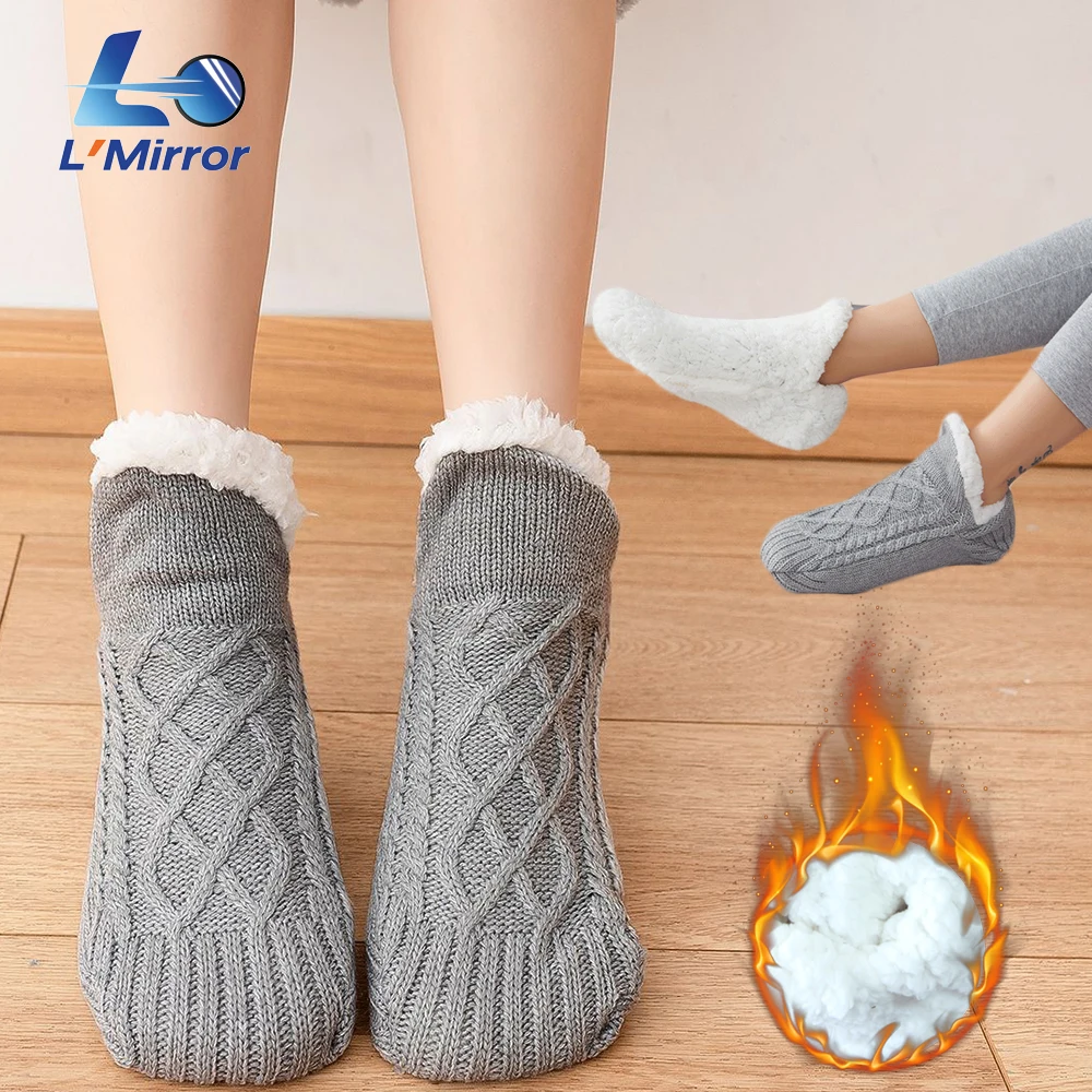 ل ● جوارب سرير حرارية غير قابلة للانزلاق مع قبضة للنساء، تبقى دافئة ومريحة في هذا الشتاء مع هذه القطيفة #1