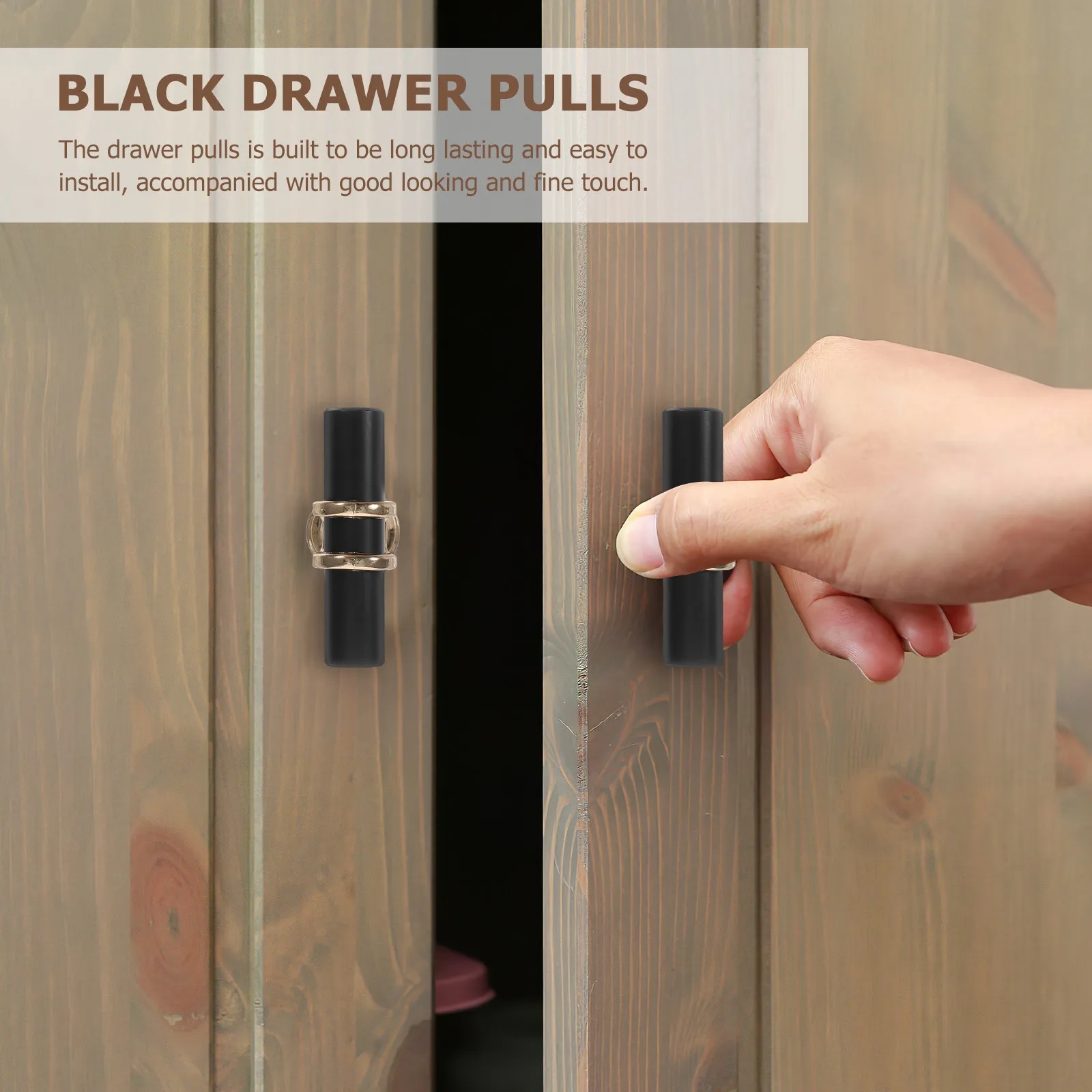 

10Pcs Cabinet Knobs Zinc Alloy Black Drawer Pulls H les for Kitchen Wardrobe Black Drawer Pulls Bathroom Furniture Hardware