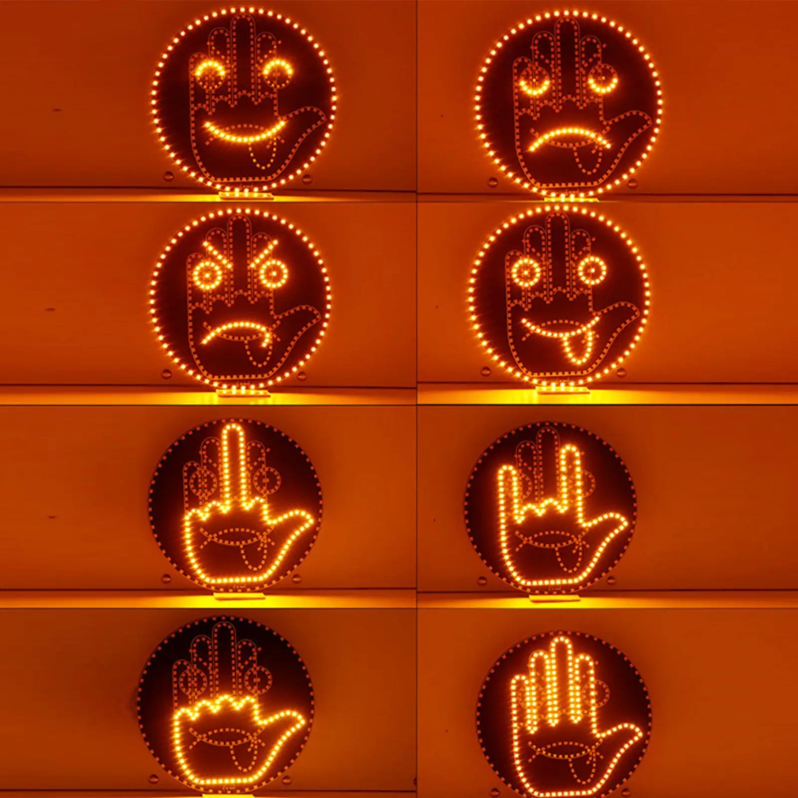 Car  Hand Gesture Light Funny Auto Warning Lamp Smile Face Signal Light for Sedan SUV Truck Fleet Driver Travel Road Trip