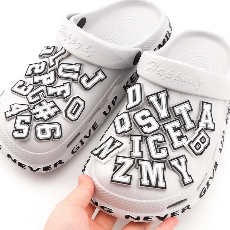 26 Letters Shoe Accessories Hole Shoes Decoration Number Alphabet Cute Pins Detachable Charms For Men Women Sandals Slipper 1Pcs