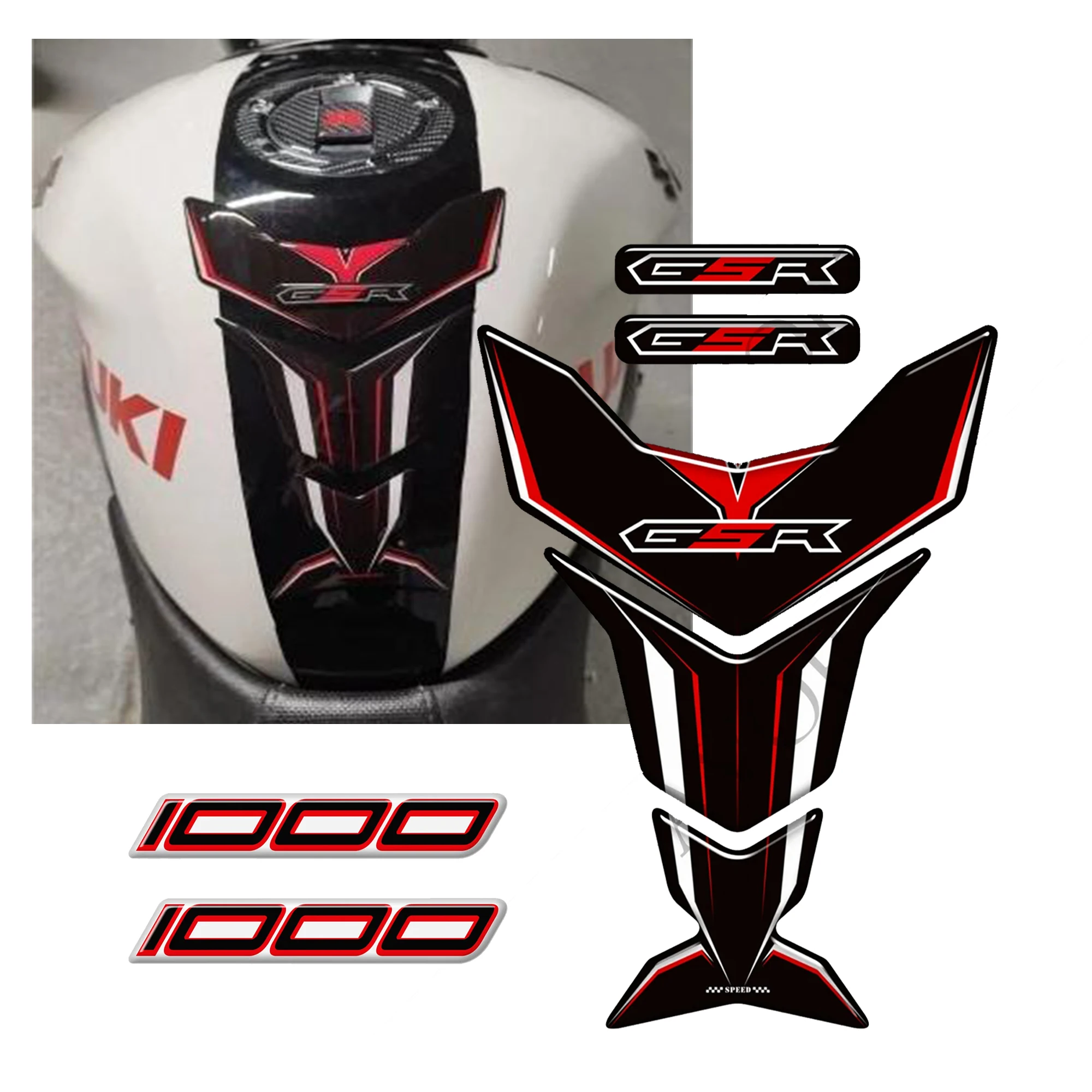 

GSR250 GSR400 GSR600 GSR750 GSR1000 Fit Suzuki Tank Pad Protector 3D Stickers Adhesive Decals Motorcycle Fuel Oil