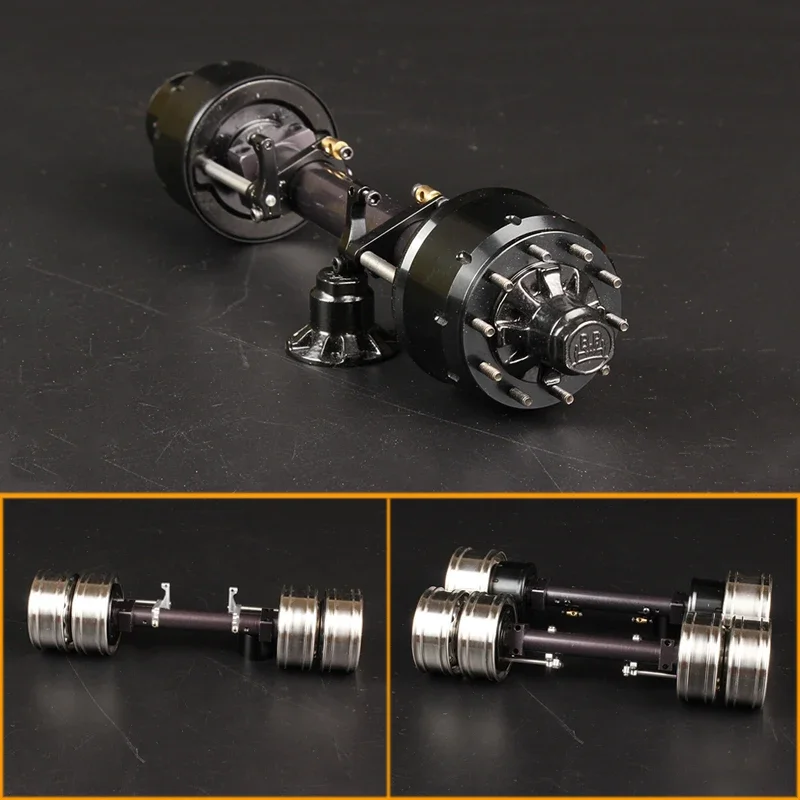 

Upgraded Metal Unpowered Axle with Brake for 1/14 Tamiya RC Truck Trailer Tipper Scania MAN Benz Actros Volvo Car Diy Parts