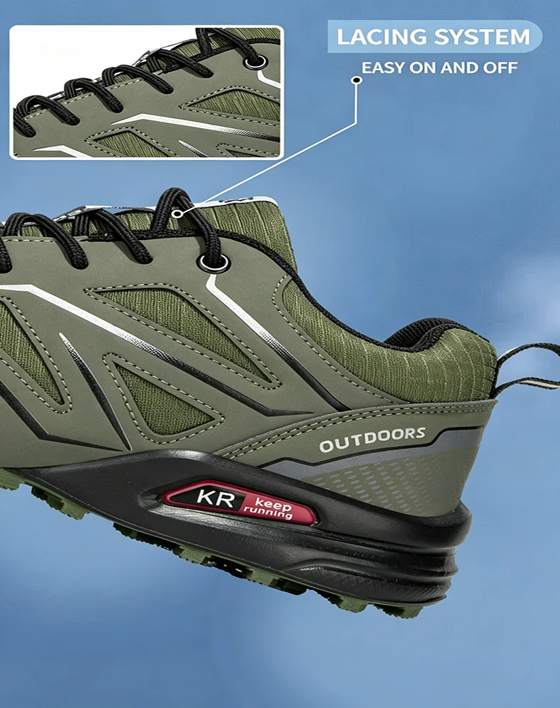 Hochwertige Herren-Wanderschuhe, Bequeme Outdoor-Wanderschuhe, Rutschfeste Sneakers, Berg- und Cross-Country-Fahrradschuhe – Detail 3