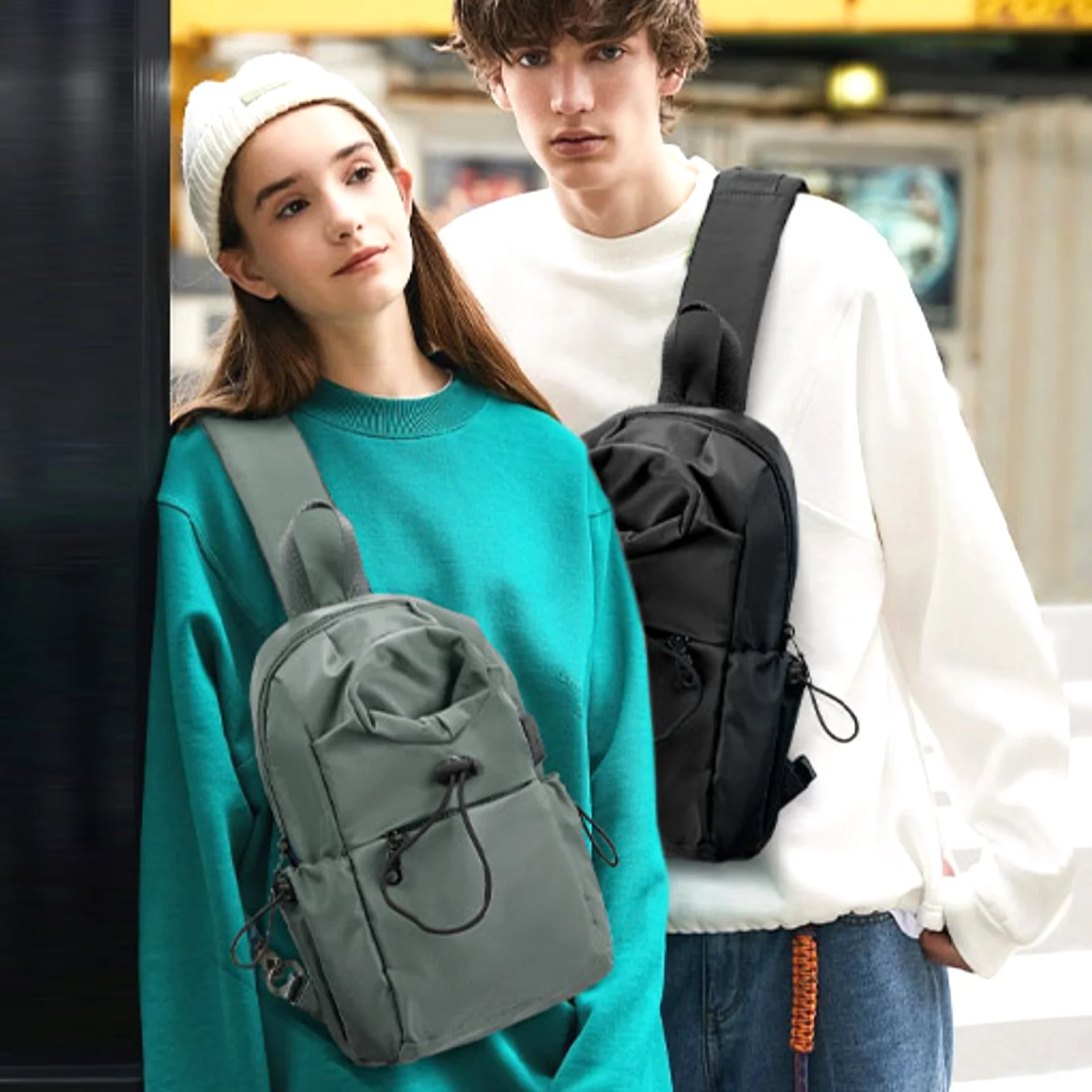 Chest Bag Crossbody Backpack Men Waterproof Leisure Shoulder Bags, Women Casual Bag Unisex Travel Lightweight Mini Messenger Bag