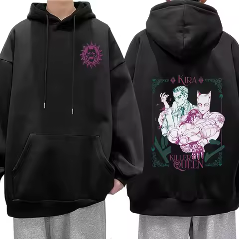 Anime JoJo Bizarre Adventure Clothes Kira Yoshikage Killer Queen Sweatshirts Men Women Clothing Fashion Casual Comfort Pullovers