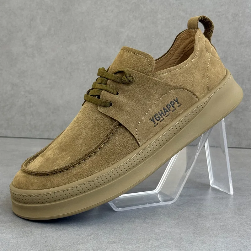 

Mens Casual Leather Shoes Summer Breathable Soft Upper Comfortable Round Toe Work Shoes Fashion127