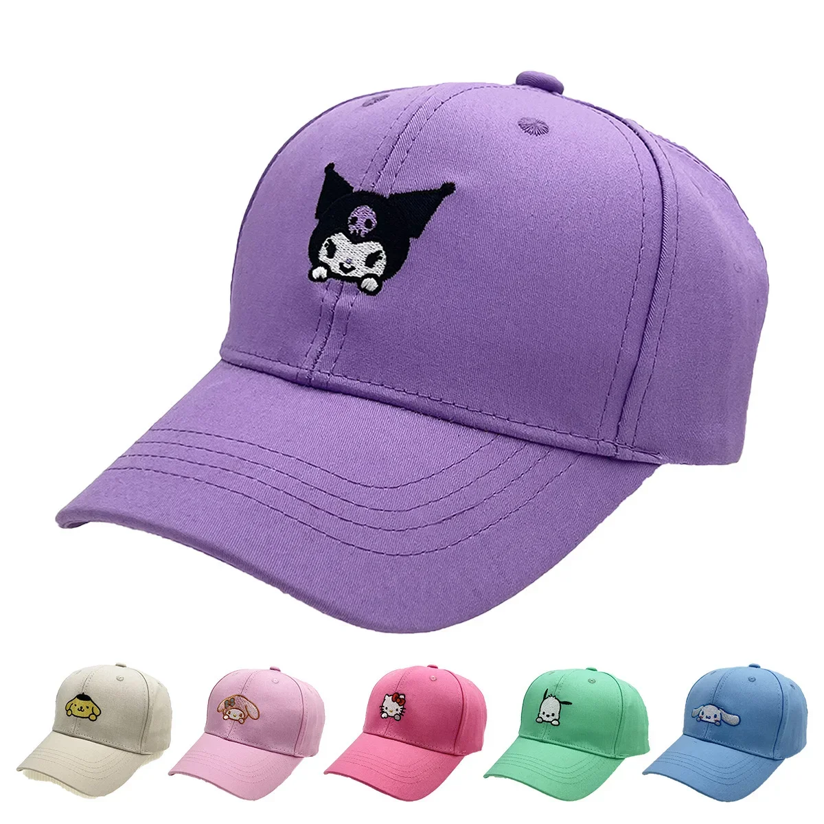 

Hello Kitty Sanrio Kuromi Snapback Cap Cinnamoroll Cotton Baseball Cap for Children Hip Hop Girls Hat Dropshipping Visors