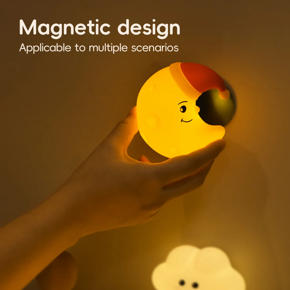 Novelty LED Star Cloud Silicone Night Light Nursery Sleeping Wall Lamp Rechargable Beside Lamp For Baby Bedroom Decor image 4