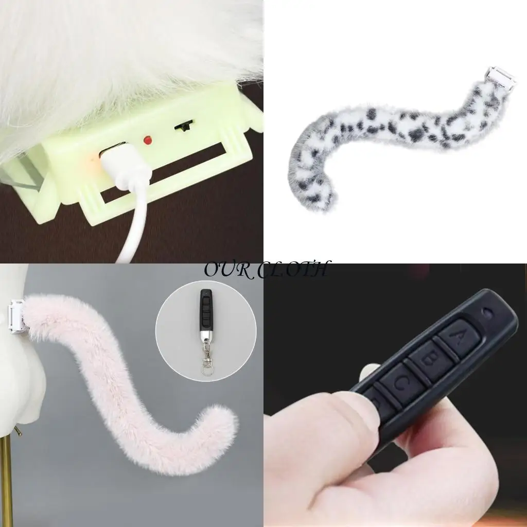 

Electric Foxes Cats Tail Faux Furs Cats Tail Halloween Animal Cosplay Costume Y1AC