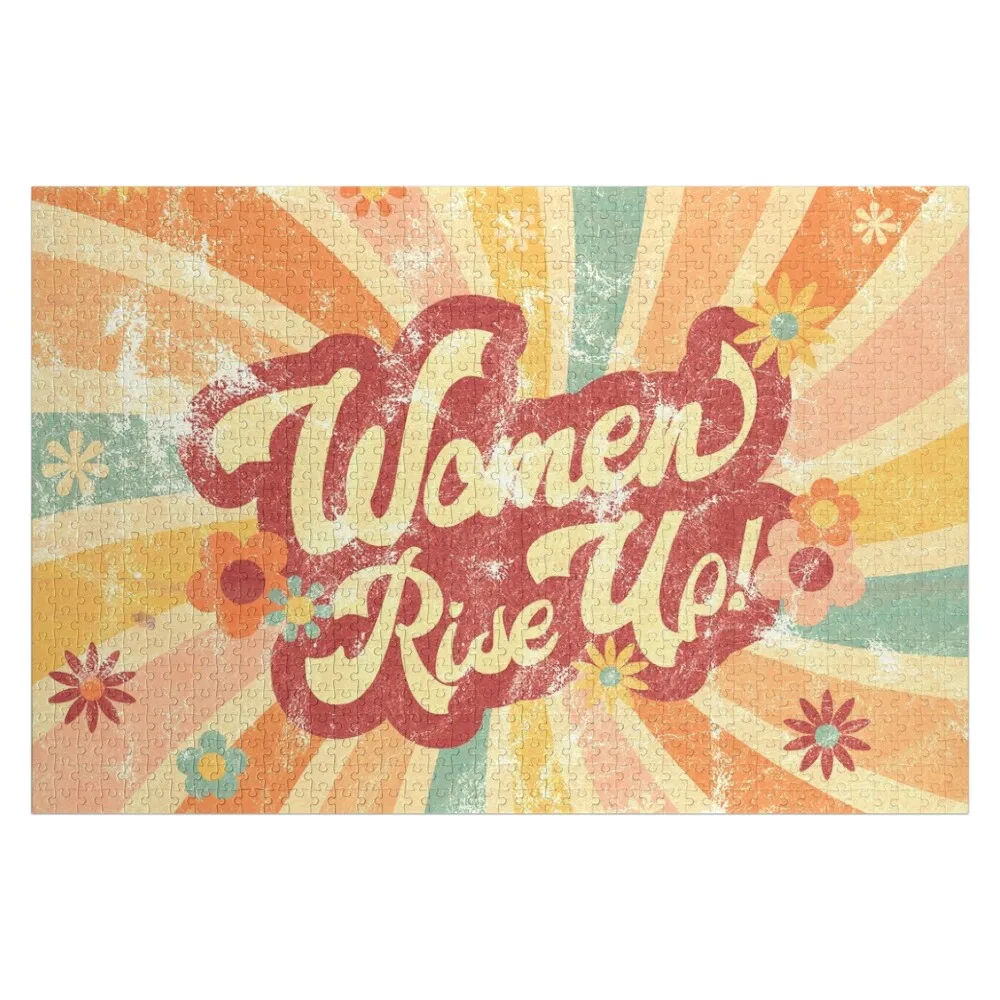 Women Rise Up! Psychedelic Floral Retro 1970's Style Print Jigsaw Puzzle Customs With Photo Personalized Toy Baby Toy Puzzle