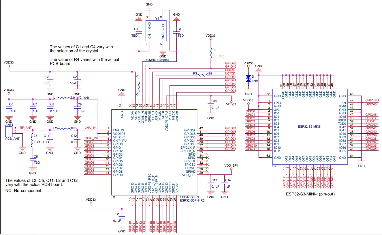 ESP32-S3-MINI-1 Wi-Fi Low Power Bluetooth MCU Module