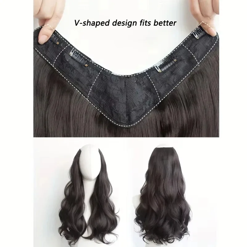 Extensiones de Cabello Sintético de Onda Larga Invisibles - Aspecto de Cabello Más Voluminoso, Mechones de Aspecto Natural - Diseño de Peinado con Confianza